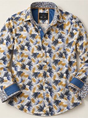 NWT Point Zero Men’s XL Tropical Floral Long Sleeve Button-Up Shirt